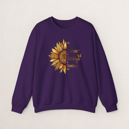 Sunshine Crewneck Sweatshirt, Unisex Sweater, Gift for Her, Cozy Autumn Apparel, Inspirational Wall Art Style