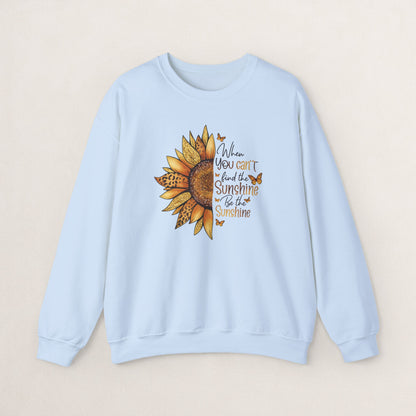 Sunshine Crewneck Sweatshirt, Unisex Sweater, Gift for Her, Cozy Autumn Apparel, Inspirational Wall Art Style