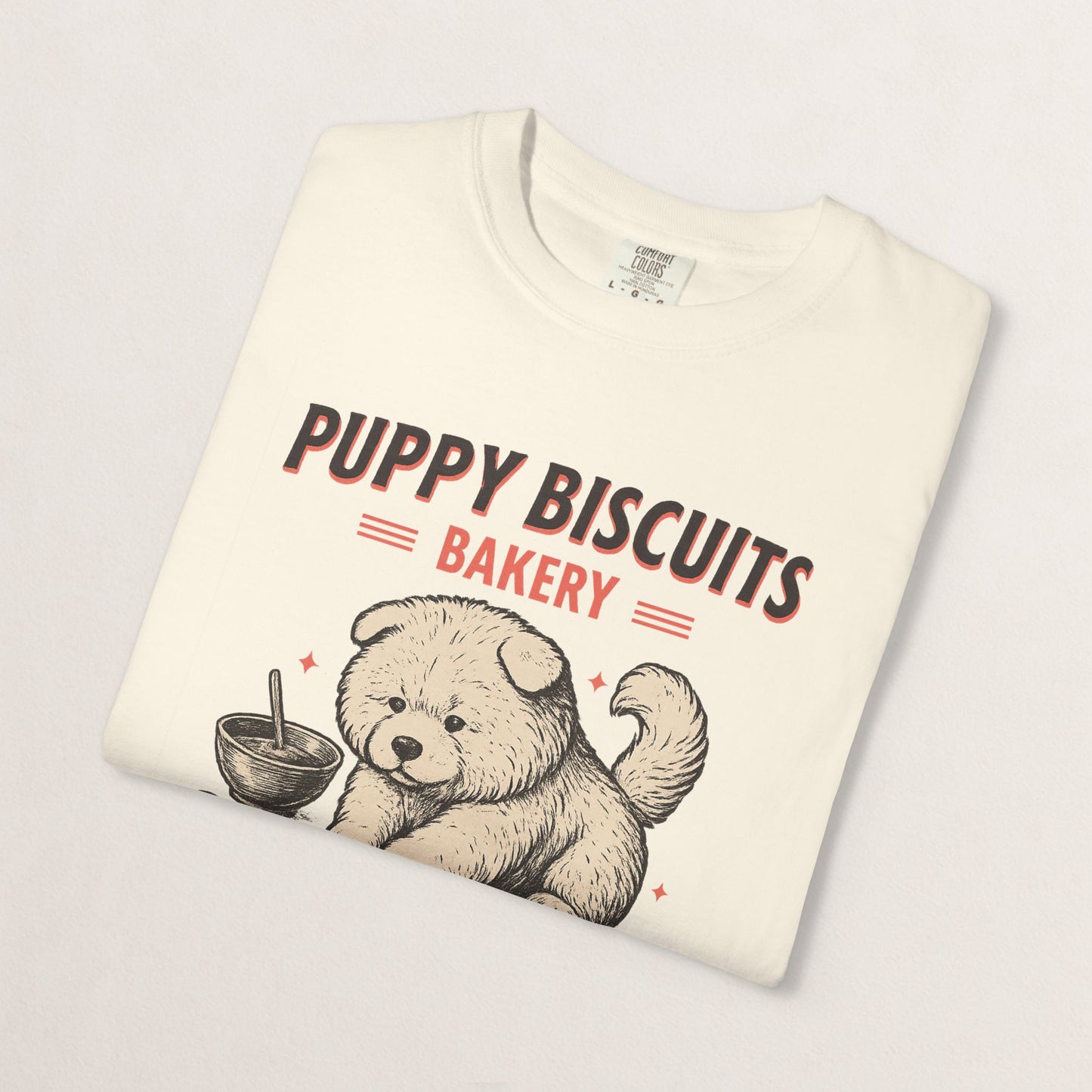 Cute Puppy Biscuit Bakery T-shirt, Dog Lover Gift, Unisex Graphic Tee, Dog Mom Shirt, Fun Pet Apparel, Animal Lover Top
