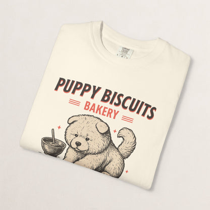 Cute Puppy Biscuit Bakery T-shirt, Dog Lover Gift, Unisex Graphic Tee, Dog Mom Shirt, Fun Pet Apparel, Animal Lover Top