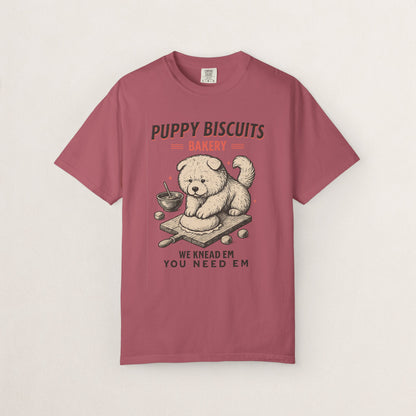 Cute Puppy Biscuit Bakery T-shirt, Dog Lover Gift, Unisex Graphic Tee, Dog Mom Shirt, Fun Pet Apparel, Animal Lover Top