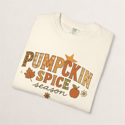 Pumpkin Spice Season T-Shirt, Fall T-Shirt, Autumn Apparel, Cozy Shirt, Harvest Tee, Cute Gift for Pumpkin Lovers