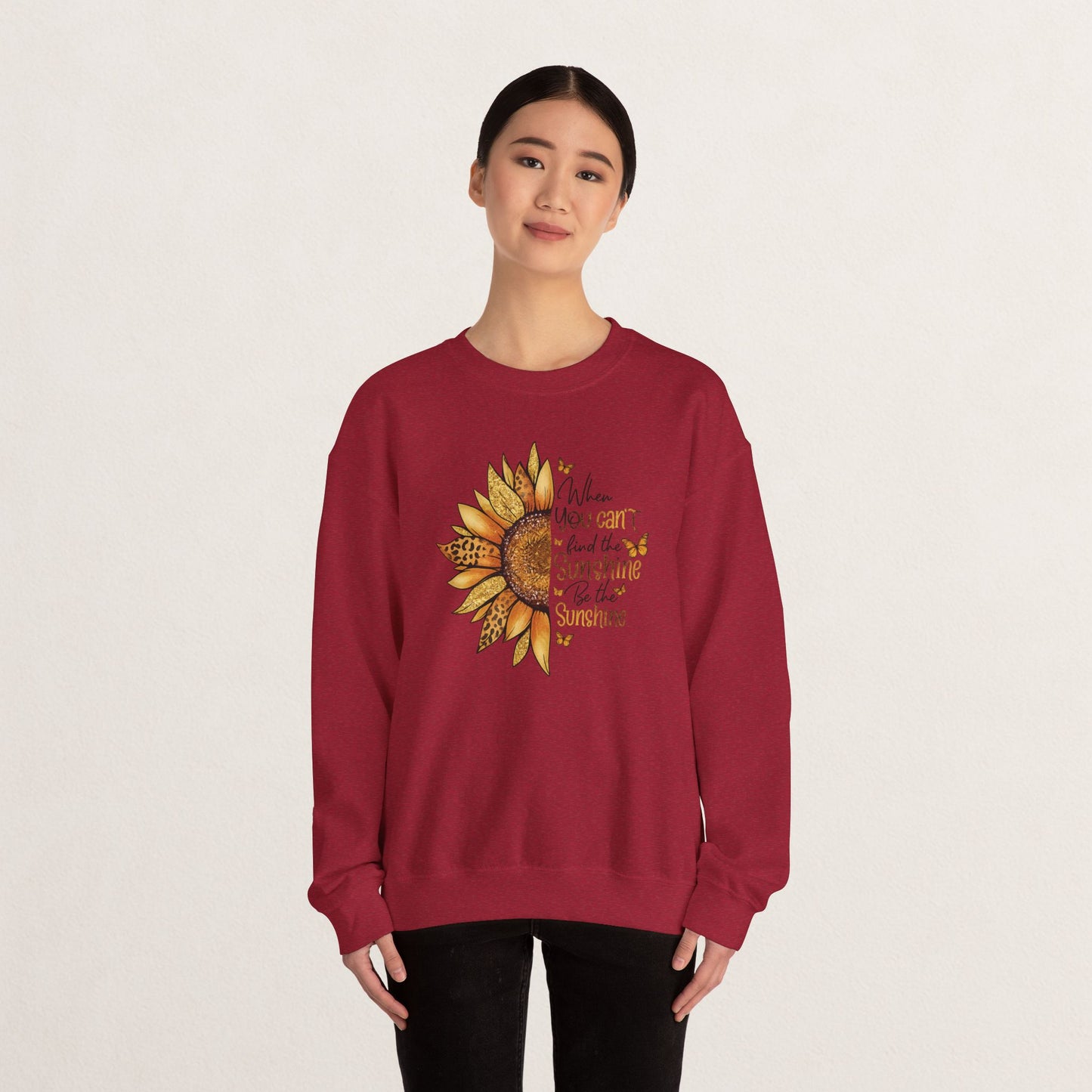 Sunshine Crewneck Sweatshirt, Unisex Sweater, Gift for Her, Cozy Autumn Apparel, Inspirational Wall Art Style