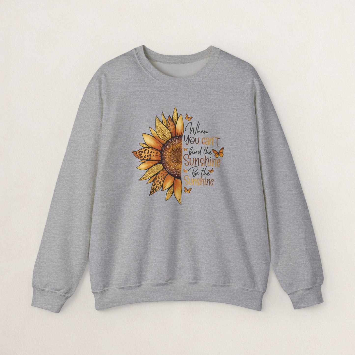 Sunshine Crewneck Sweatshirt, Unisex Sweater, Gift for Her, Cozy Autumn Apparel, Inspirational Wall Art Style