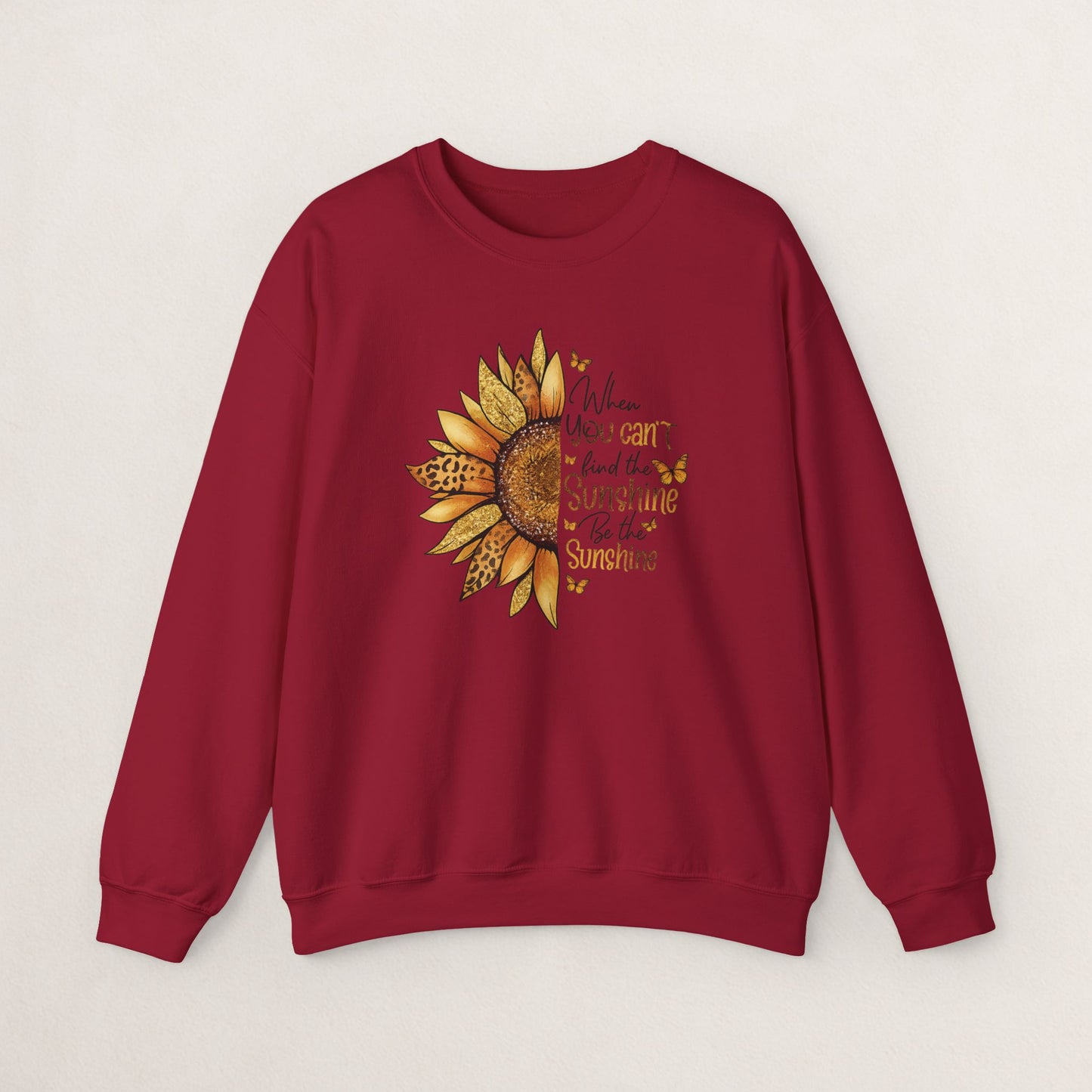 Sunshine Crewneck Sweatshirt, Unisex Sweater, Gift for Her, Cozy Autumn Apparel, Inspirational Wall Art Style