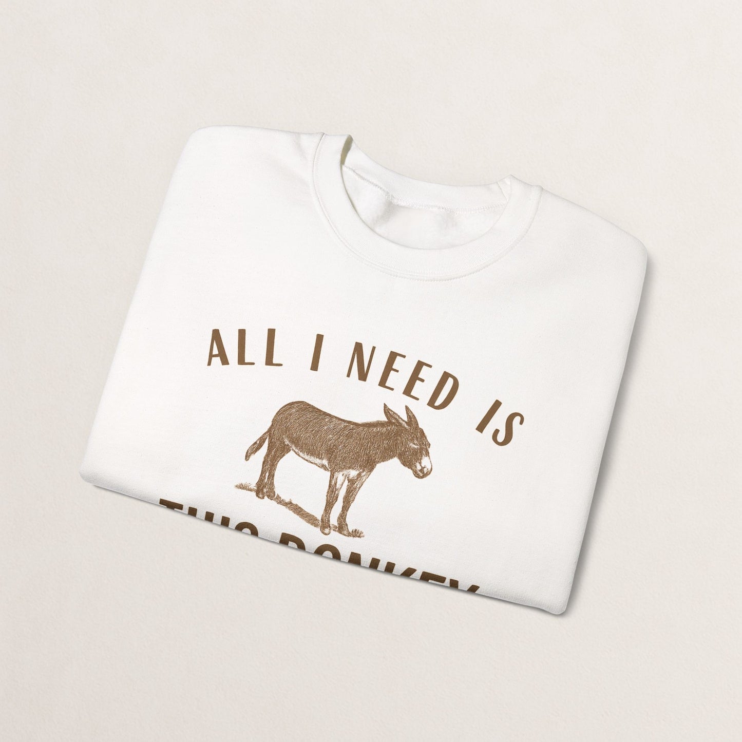 All I Need Is This Donkey Crewneck Sweatshirt, Funny Animal Sweatshirt, Gift for Donkey Lovers, Cozy Sweatshirt, Farm Animal Apparel, [...]