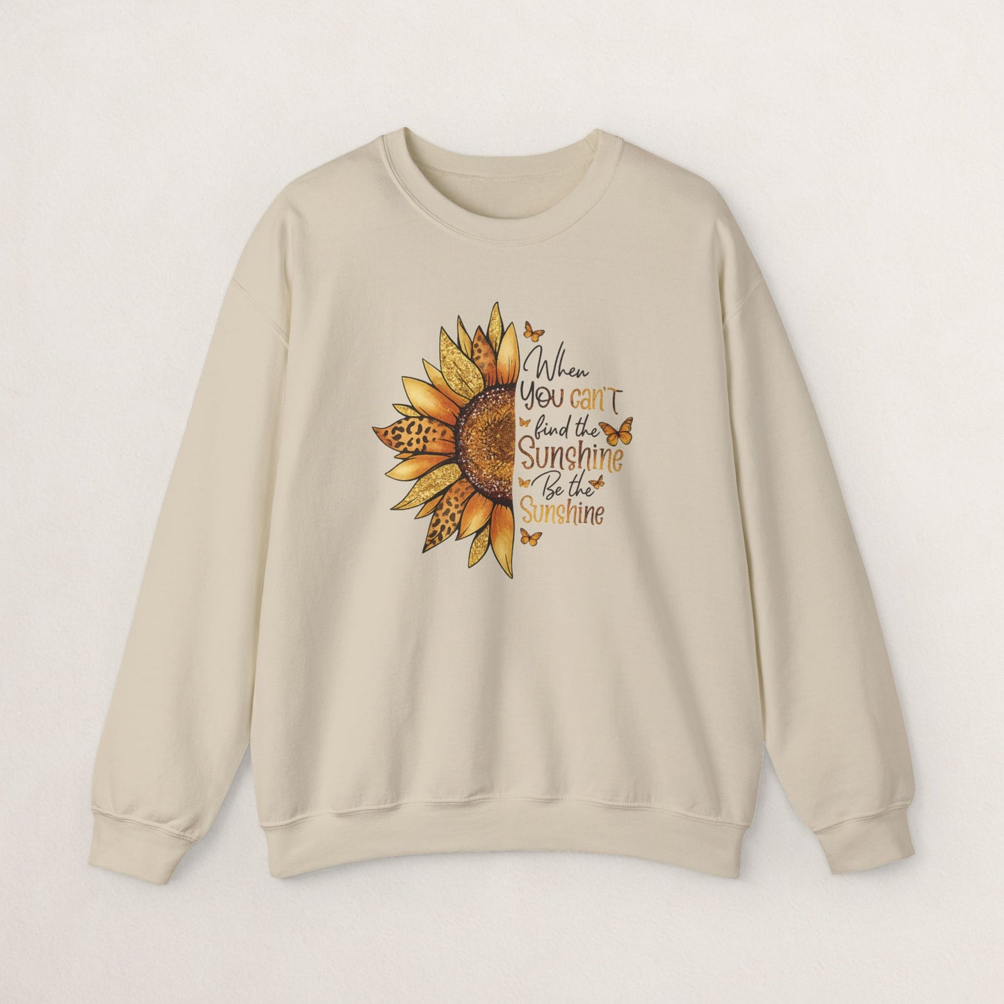 Sunshine Crewneck Sweatshirt, Unisex Sweater, Gift for Her, Cozy Autumn Apparel, Inspirational Wall Art Style