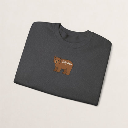 Silly Bear Crewneck Sweatshirt, Cozy Gift for Animal Lovers, Cute Casual Wear, Perfect for Back to School, Birthday, Holidays