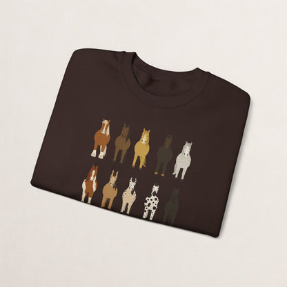 Horse Lovers Crewneck Sweatshirt, Comfortable Sweatshirt for Animal Lovers, Perfect Gift for Christmas, Birthday, and Farm Enthusiasts