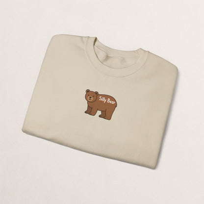 Silly Bear Crewneck Sweatshirt, Cozy Gift for Animal Lovers, Cute Casual Wear, Perfect for Back to School, Birthday, Holidays