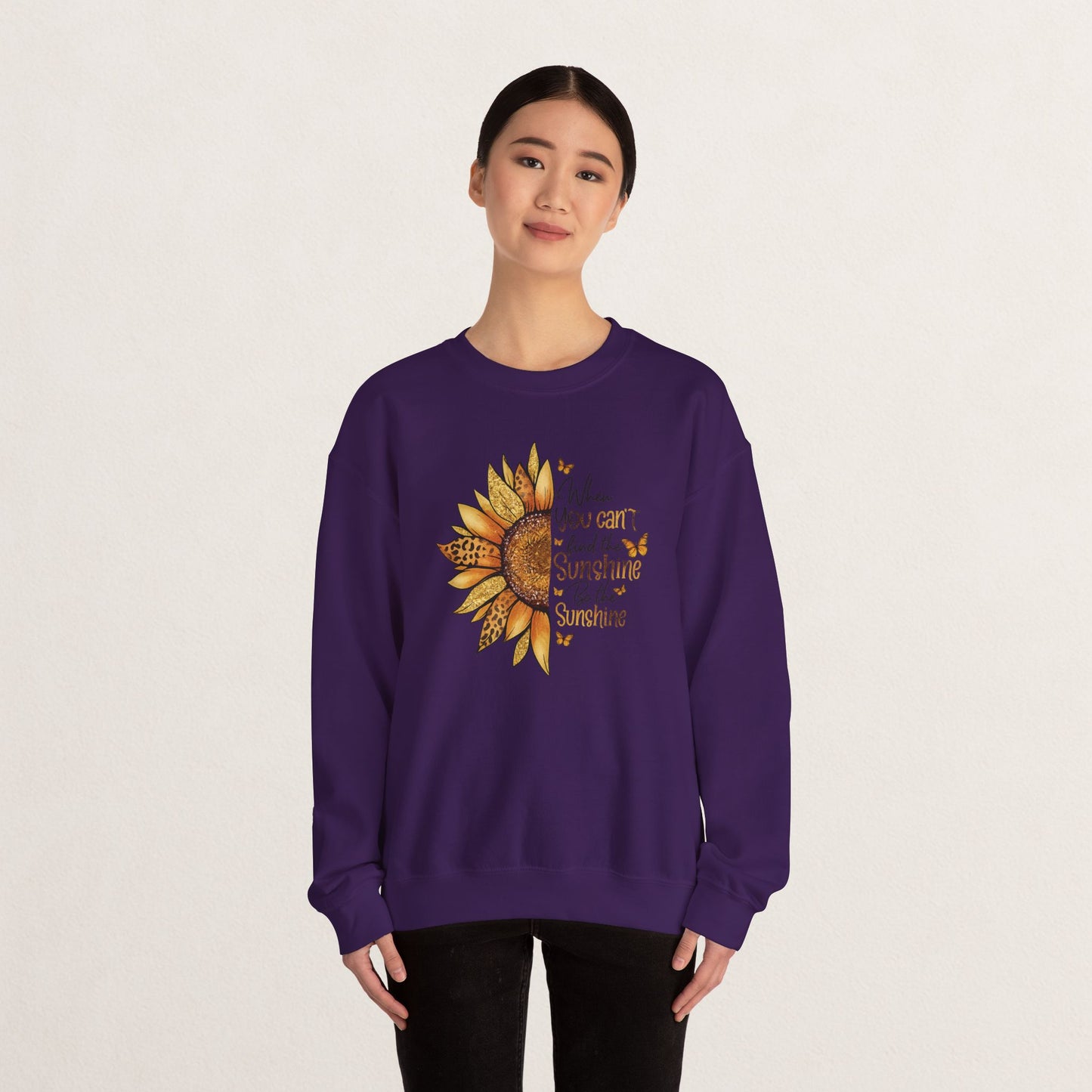 Sunshine Crewneck Sweatshirt, Unisex Sweater, Gift for Her, Cozy Autumn Apparel, Inspirational Wall Art Style