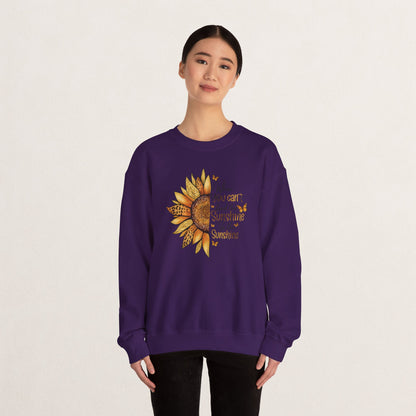 Sunshine Crewneck Sweatshirt, Unisex Sweater, Gift for Her, Cozy Autumn Apparel, Inspirational Wall Art Style