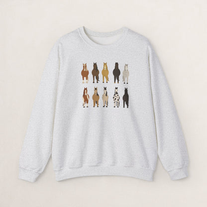 Horse Lovers Crewneck Sweatshirt, Comfortable Sweatshirt for Animal Lovers, Perfect Gift for Christmas, Birthday, and Farm Enthusiasts