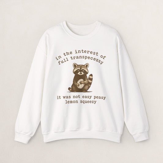 Cozy Animal-Themed Crewneck Sweatshirt with Whimsical Quote