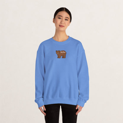 Silly Bear Crewneck Sweatshirt, Cozy Gift for Animal Lovers, Cute Casual Wear, Perfect for Back to School, Birthday, Holidays