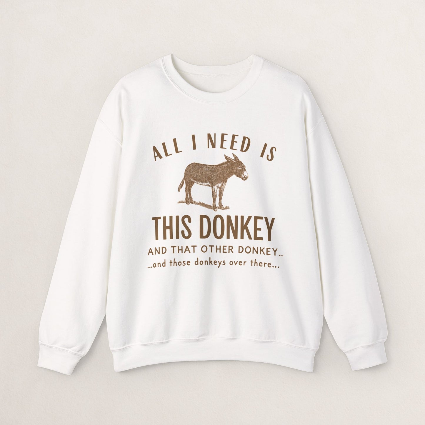 All I Need Is This Donkey Crewneck Sweatshirt, Funny Animal Sweatshirt, Gift for Donkey Lovers, Cozy Sweatshirt, Farm Animal Apparel, [...]