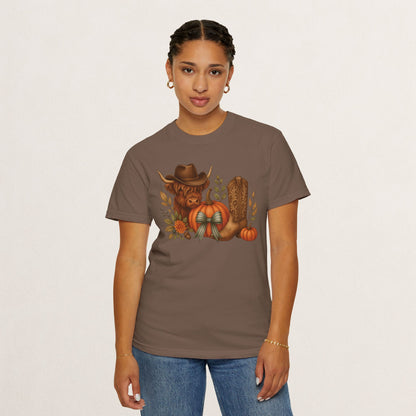 Unisex Autumn Graphic Tee, Fall Vibe T-Shirt, Pumpkin Decor Shirt, Harvest Season Top, Cowboy Aesthetic Apparel