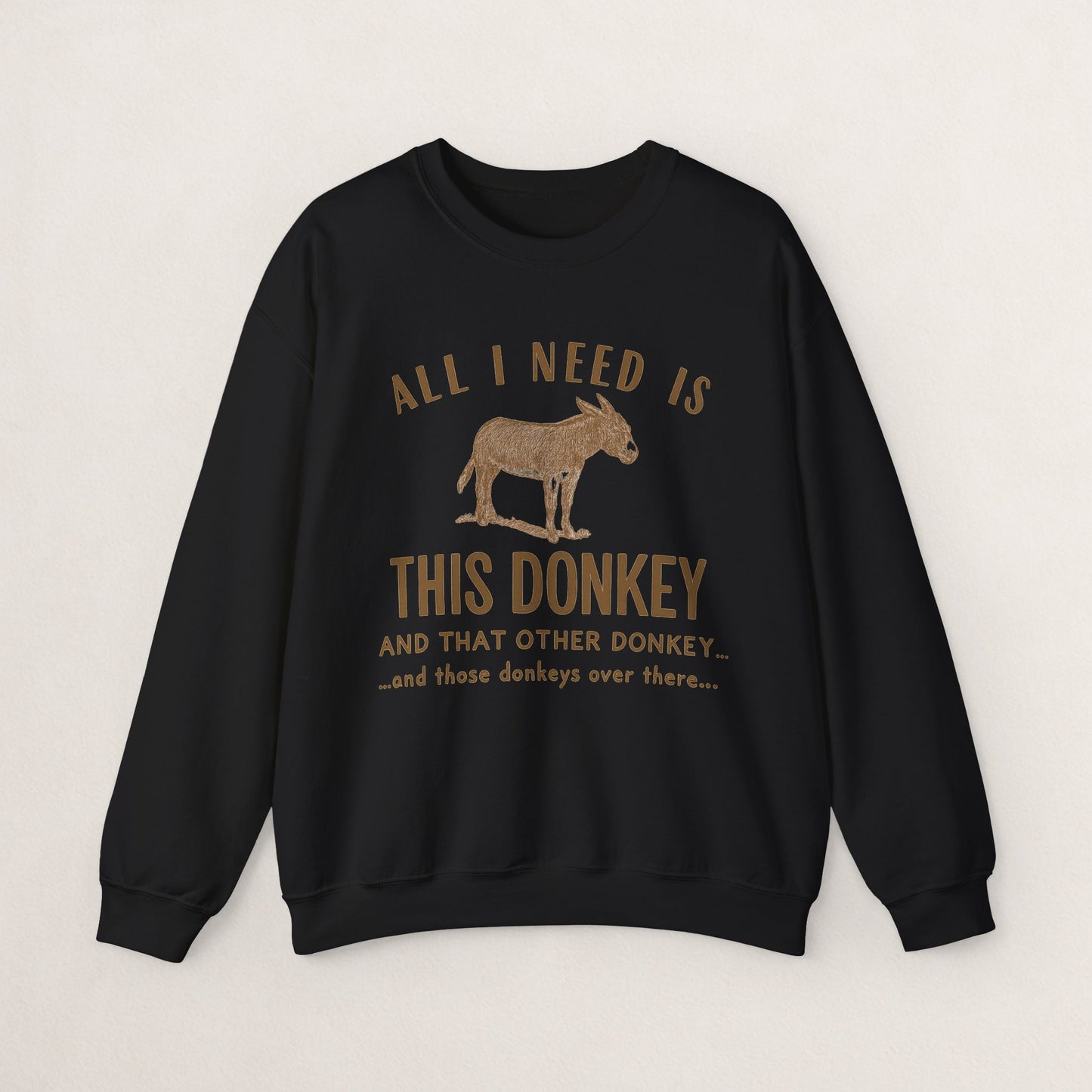 All I Need Is This Donkey Crewneck Sweatshirt, Funny Animal Sweatshirt, Gift for Donkey Lovers, Cozy Sweatshirt, Farm Animal Apparel, [...]
