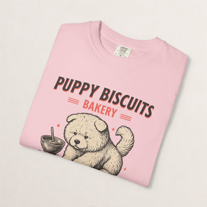 Cute Puppy Biscuit Bakery T-shirt, Dog Lover Gift, Unisex Graphic Tee, Dog Mom Shirt, Fun Pet Apparel, Animal Lover Top