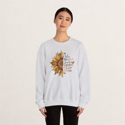 Sunshine Crewneck Sweatshirt, Unisex Sweater, Gift for Her, Cozy Autumn Apparel, Inspirational Wall Art Style