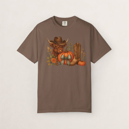 Unisex Autumn Graphic Tee, Fall Vibe T-Shirt, Pumpkin Decor Shirt, Harvest Season Top, Cowboy Aesthetic Apparel