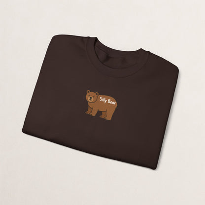 Silly Bear Crewneck Sweatshirt, Cozy Gift for Animal Lovers, Cute Casual Wear, Perfect for Back to School, Birthday, Holidays