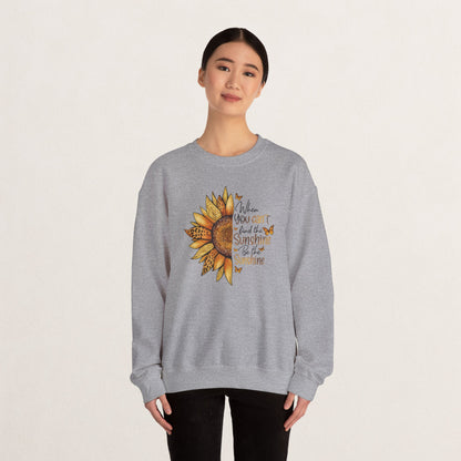 Sunshine Crewneck Sweatshirt, Unisex Sweater, Gift for Her, Cozy Autumn Apparel, Inspirational Wall Art Style