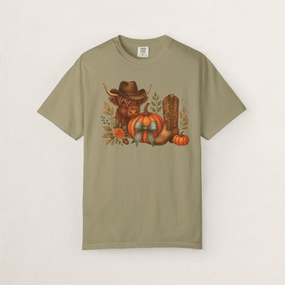 Unisex Autumn Graphic Tee, Fall Vibe T-Shirt, Pumpkin Decor Shirt, Harvest Season Top, Cowboy Aesthetic Apparel