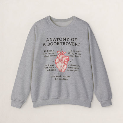 Anatomy of a Booktrovert Sweatshirt, Cozy Literary Gift, Funny Reading Crewneck, Book Lover Apparel, Perfect for Bookworms, Christmas Gift