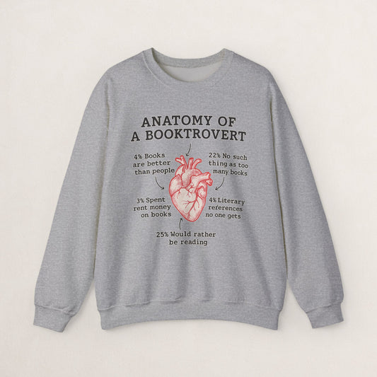 Anatomy of a Booktrovert Sweatshirt, Cozy Literary Gift, Funny Reading Crewneck, Book Lover Apparel, Perfect for Bookworms, Christmas Gift