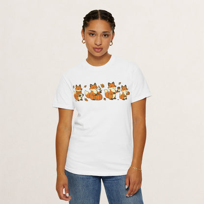 Cozy Fox Garment-Dyed T-Shirt for Nature Lovers, Cute Fall Apparel for Adults, Gift for Friends and Family, Casual Wear, Seasonal Fashion