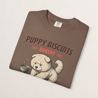 Cute Puppy Biscuit Bakery T-shirt, Dog Lover Gift, Unisex Graphic Tee, Dog Mom Shirt, Fun Pet Apparel, Animal Lover Top