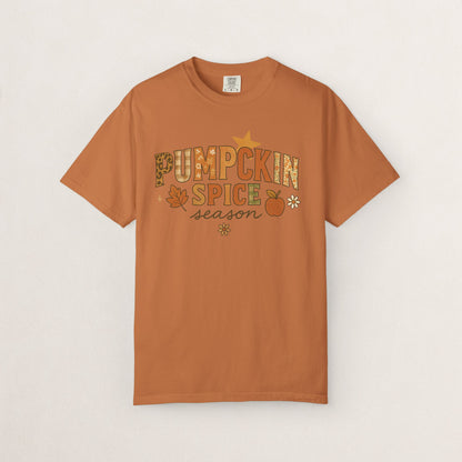 Pumpkin Spice Season T-Shirt, Fall T-Shirt, Autumn Apparel, Cozy Shirt, Harvest Tee, Cute Gift for Pumpkin Lovers