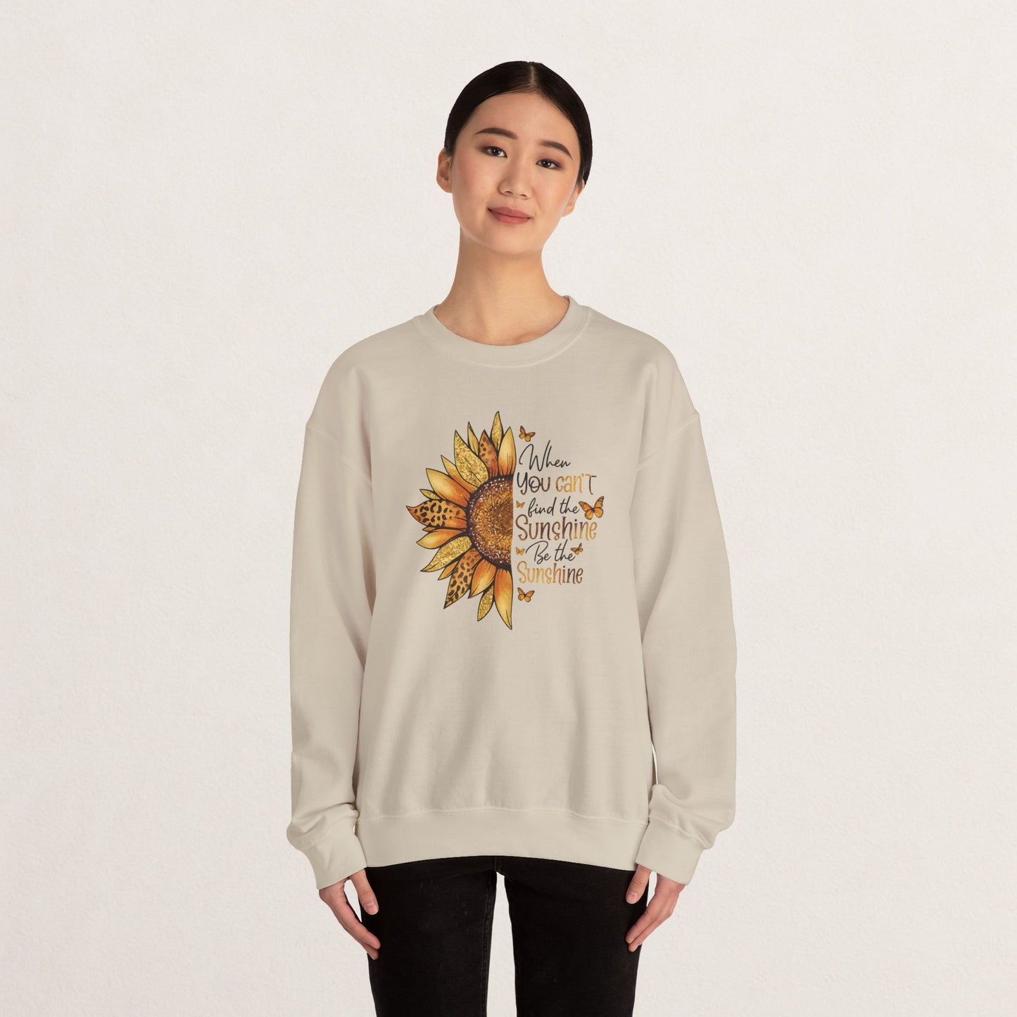 Sunshine Crewneck Sweatshirt, Unisex Sweater, Gift for Her, Cozy Autumn Apparel, Inspirational Wall Art Style