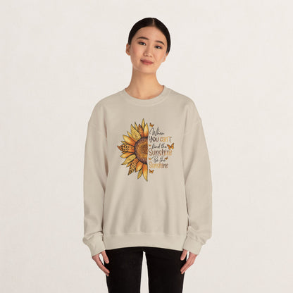 Sunshine Crewneck Sweatshirt, Unisex Sweater, Gift for Her, Cozy Autumn Apparel, Inspirational Wall Art Style