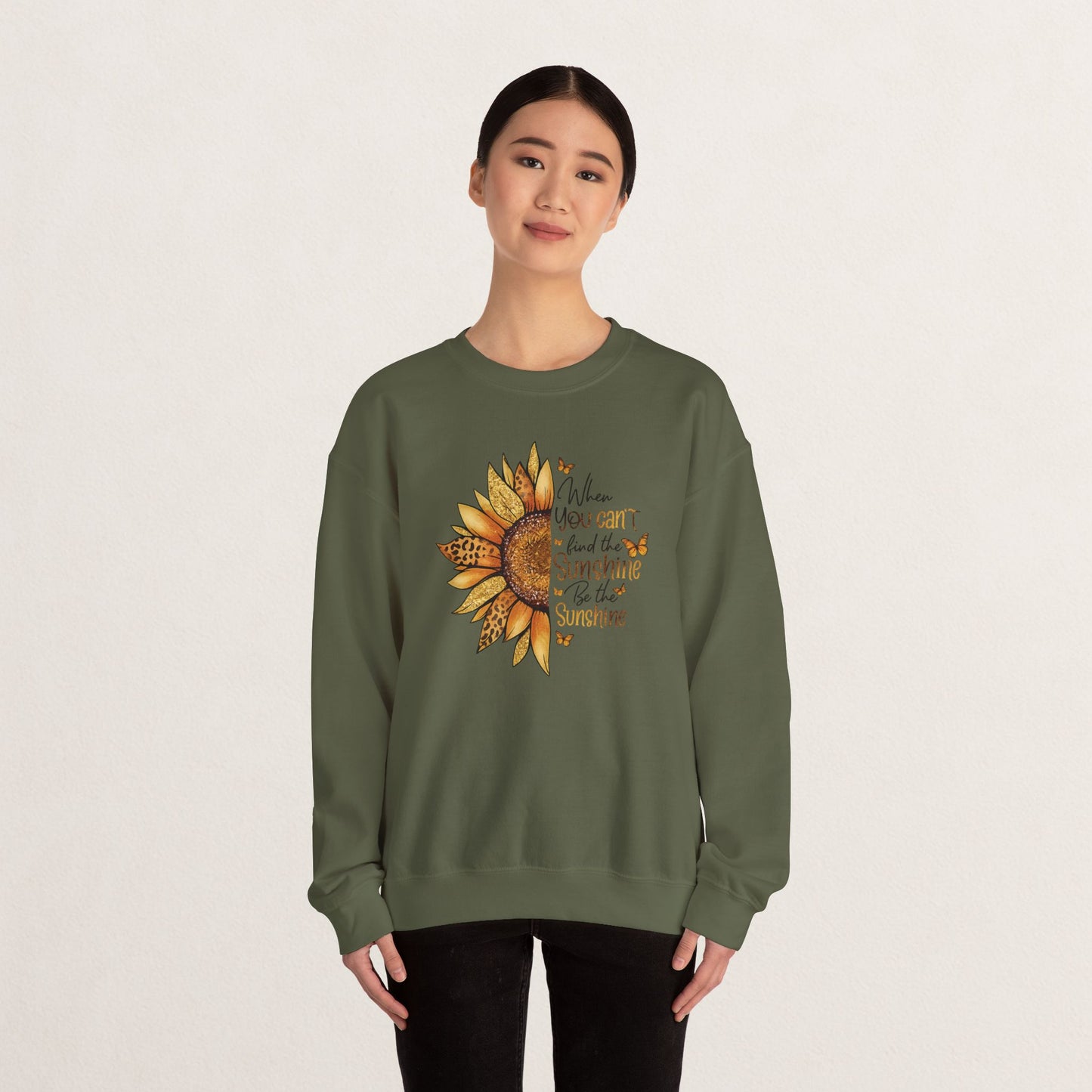 Sunshine Crewneck Sweatshirt, Unisex Sweater, Gift for Her, Cozy Autumn Apparel, Inspirational Wall Art Style