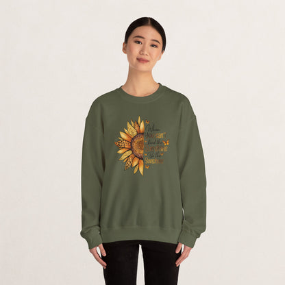 Sunshine Crewneck Sweatshirt, Unisex Sweater, Gift for Her, Cozy Autumn Apparel, Inspirational Wall Art Style