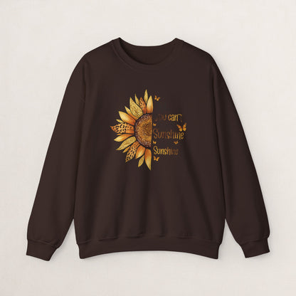 Sunshine Crewneck Sweatshirt, Unisex Sweater, Gift for Her, Cozy Autumn Apparel, Inspirational Wall Art Style