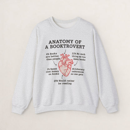 Anatomy of a Booktrovert Sweatshirt, Cozy Literary Gift, Funny Reading Crewneck, Book Lover Apparel, Perfect for Bookworms, Christmas Gift