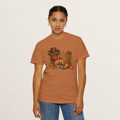 Unisex Autumn Graphic Tee, Fall Vibe T-Shirt, Pumpkin Decor Shirt, Harvest Season Top, Cowboy Aesthetic Apparel