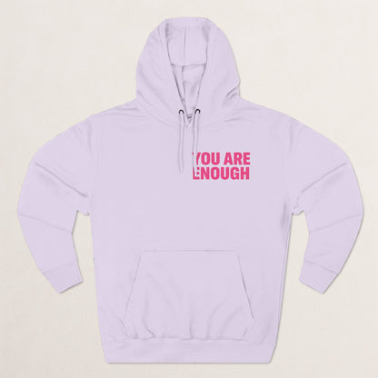 You Are Enough Floral Hoodie | Inspirational Fleece Hoodie | Self-Love Gift | Cozy Sweatshirt | Empowerment Apparel | Positive Vibes