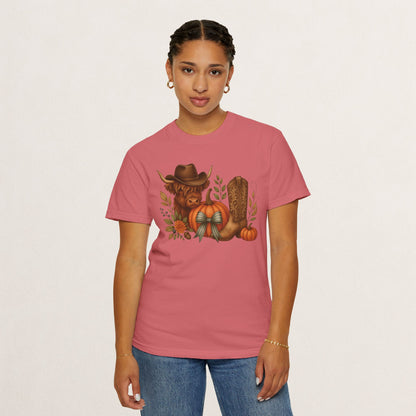 Unisex Autumn Graphic Tee, Fall Vibe T-Shirt, Pumpkin Decor Shirt, Harvest Season Top, Cowboy Aesthetic Apparel