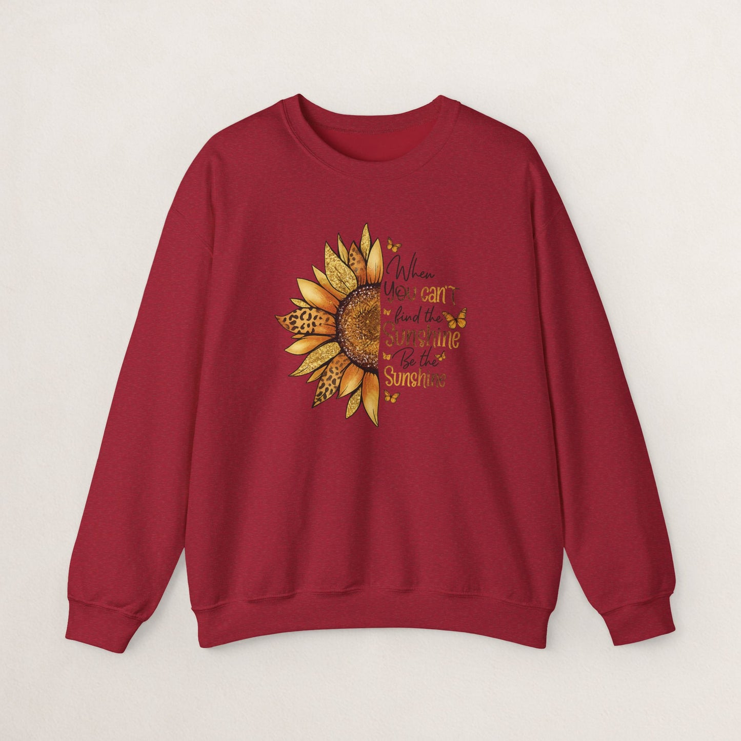 Sunshine Crewneck Sweatshirt, Unisex Sweater, Gift for Her, Cozy Autumn Apparel, Inspirational Wall Art Style