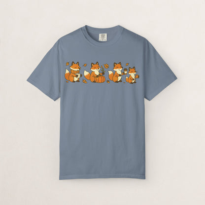 Cozy Fox Garment-Dyed T-Shirt for Nature Lovers, Cute Fall Apparel for Adults, Gift for Friends and Family, Casual Wear, Seasonal Fashion