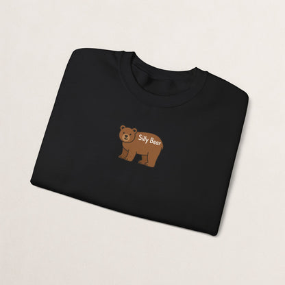 Silly Bear Crewneck Sweatshirt, Cozy Gift for Animal Lovers, Cute Casual Wear, Perfect for Back to School, Birthday, Holidays