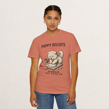 Cute Puppy Biscuit Bakery T-shirt, Dog Lover Gift, Unisex Graphic Tee, Dog Mom Shirt, Fun Pet Apparel, Animal Lover Top
