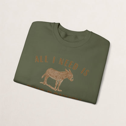 All I Need Is This Donkey Crewneck Sweatshirt, Funny Animal Sweatshirt, Gift for Donkey Lovers, Cozy Sweatshirt, Farm Animal Apparel, [...]