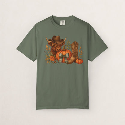 Unisex Autumn Graphic Tee, Fall Vibe T-Shirt, Pumpkin Decor Shirt, Harvest Season Top, Cowboy Aesthetic Apparel