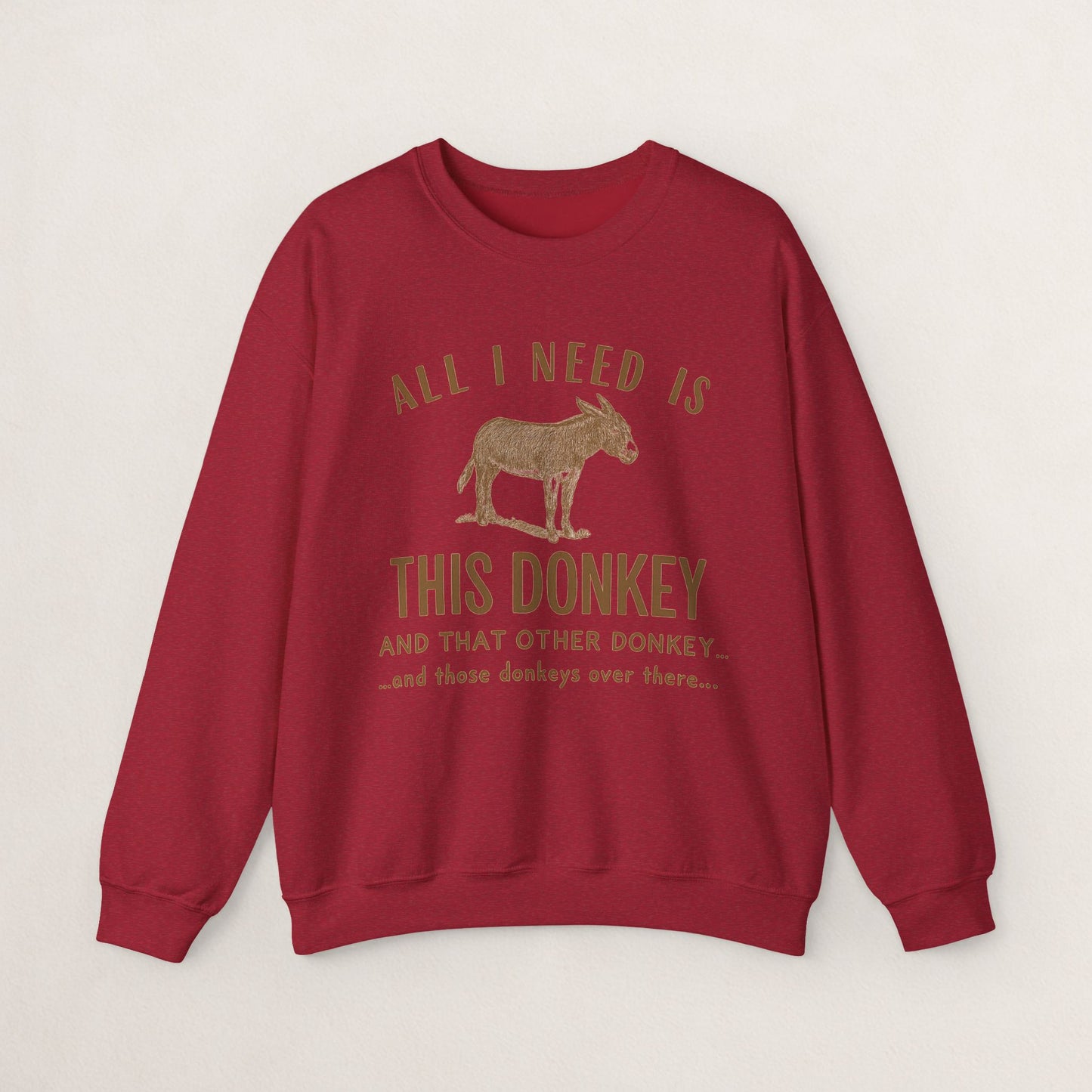 All I Need Is This Donkey Crewneck Sweatshirt, Funny Animal Sweatshirt, Gift for Donkey Lovers, Cozy Sweatshirt, Farm Animal Apparel, [...]