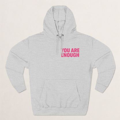 You Are Enough Floral Hoodie | Inspirational Fleece Hoodie | Self-Love Gift | Cozy Sweatshirt | Empowerment Apparel | Positive Vibes